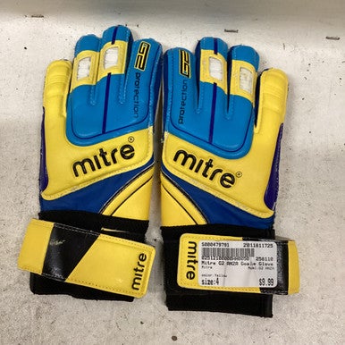Used Mitre G2 ANZA Soccer Goalie Gloves Yellow 4 11725-S000479791