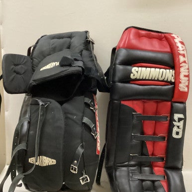 Used SIMMONS Goalie Leg Pads Senior Black And Red 32" 11725-S000481257