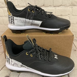 Under Armour 3025596-001 Harper 7 Low JR TPU Baseball Cleats Black White US 5.5Y