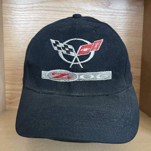 Chevrolet Corvette Z06 Logo Adjustable Strap Back Hat Black Cap Chevy