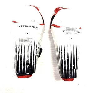Used USA Hockey TOTAL HOCKEY Junior Shin Guards White 10" 11860-S000288477
