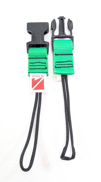 Green Scuba Diving Dive Clip Lanyard Quick Release Buckle Snaps Gear Keeper