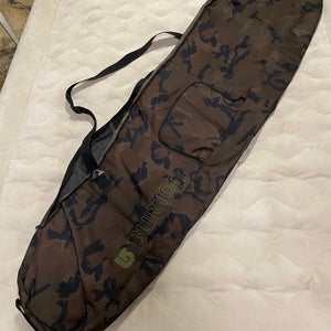 BURTON 166 Snowboard Bag Travel Sack With Shoulder Strap Camo Camouflage Green Brown Black