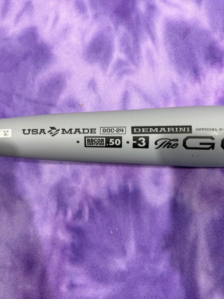 2024 DeMarini The Goods One Piece Bat BBCOR Certified (-3) Alloy 28 oz 31" (Used)