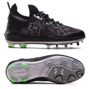 new men's 9 Under Armour Harper 8 Low ST Metal Cleats 3026588-001 black