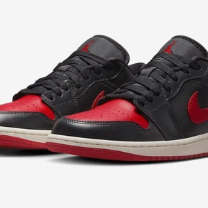 Air Jordan 1 Low DC0774-061 Sneakers Women's Black Leather Lifestyle Shoes EF317