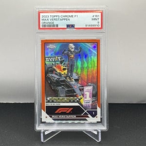 Max Verstappen Red Bull 2023 Topps Chrome F1 #161 Orange Refractor #21/25 PSA 9