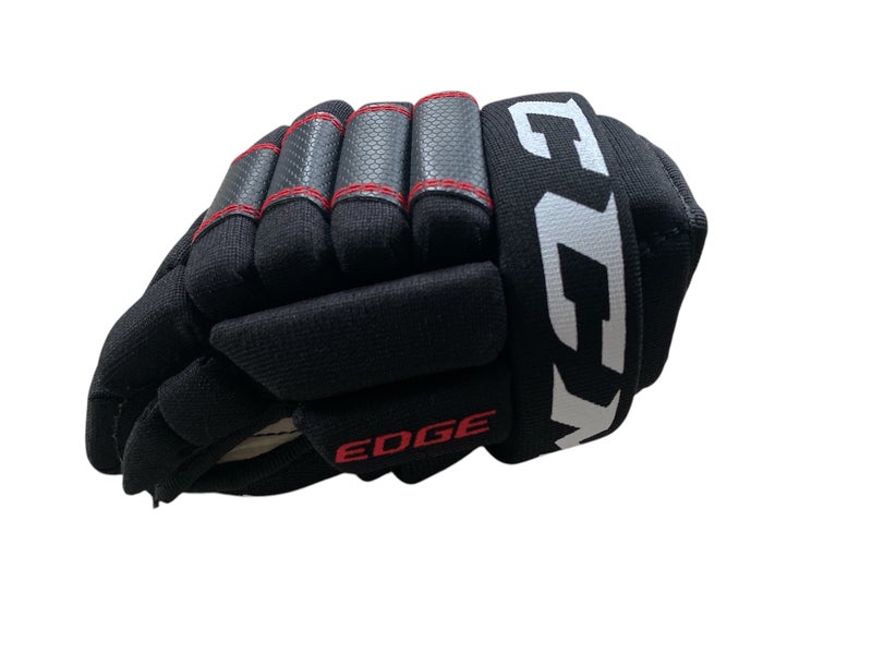 CCM Edge Youth Hockey Gloves 8 Inch Black/Red - NEW