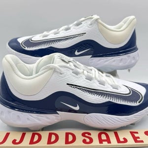 Nike Alpha Huarache Elite 4 Low White Midnight Navy FD2745-103 Baseball Sz 10  New