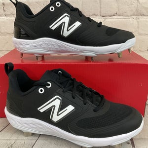 New Balance SMVELOK3 Fresh Foam X Velo v3 Metal Softball Cleats Black White 7.5