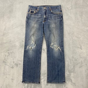 LUCKY BRAND Bootleg Jeans Men 30x30 (32x29.5) Denim DESTROYED KNEES Short Inseam