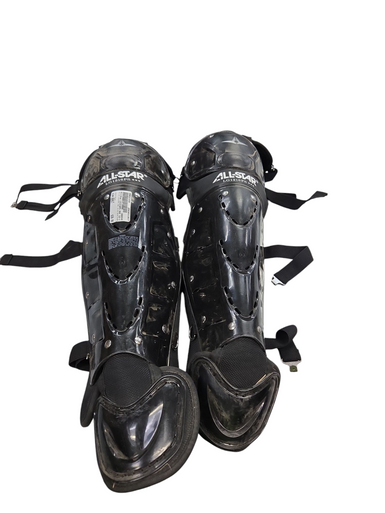 Used All-star Lg1216ps Age 12-16 Shin Guards Catchers Leg Guards Black Adult 11617-s000321030