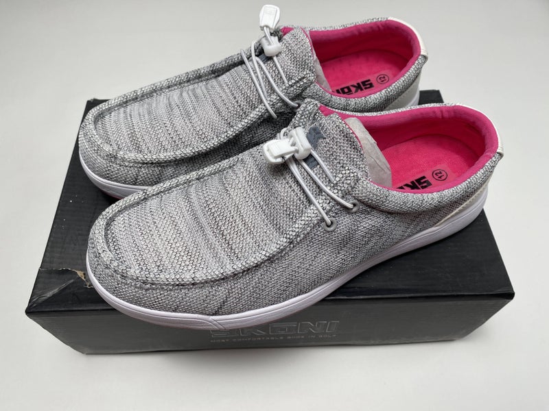 Skoni Slip-On Golf Shoes Gray Pink Men's SZ 12