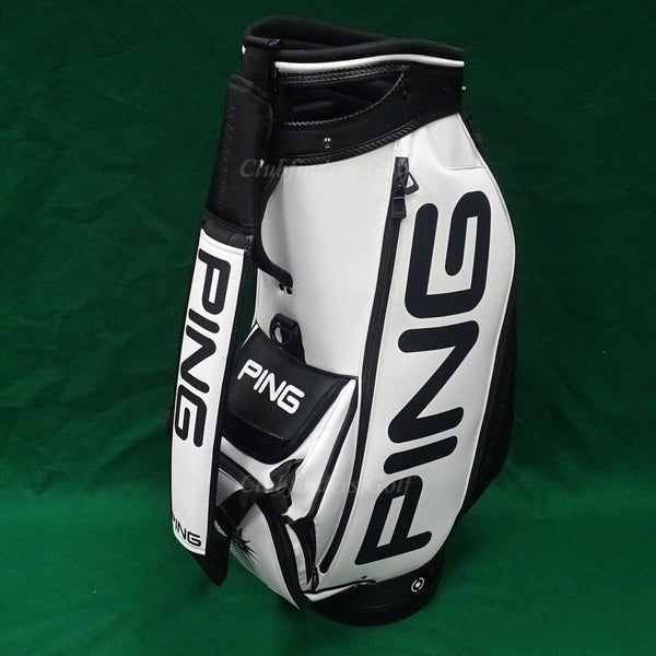 Ping Tour 11" OD Black/White Golf Staff Bag w/ Raincover *READ*