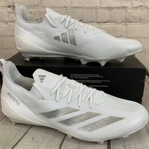 Adidas IE3284 adizero Electric + Football Cleats White Metallic Silver US 18