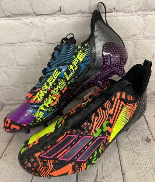 Adidas IG9569 adizero 12.0 Mismatch Football Cleats Black Pink Yellow US 11.5