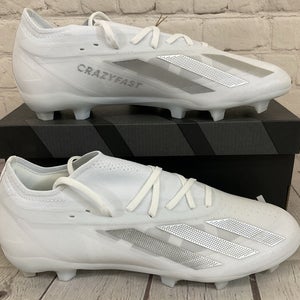Adidas IG9118 X Crazyfast Pro FG Soccer Cleats White Metallic Silver US 9.5