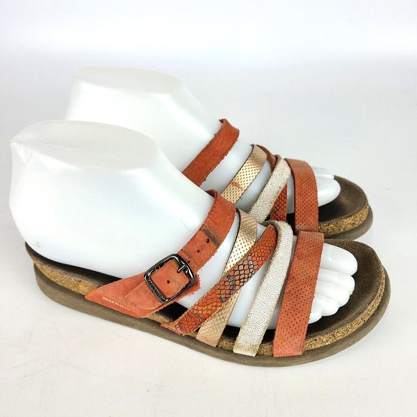 Mephisto Huleda Multi Color Strappy Comfort Slide Sandals Cork size  36 / 6