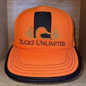 Vintage Ducks Unlimited Blaze Orange Adjustable Strap Back Cap Hat