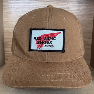 Vintage Red Wing Shoes Snapback Hat Duck Canvas Brown Cap