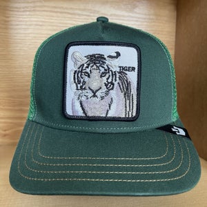 Goorin Bros The White Tiger Trucker Hat The Farm Mens Mesh Snapback Green Cap