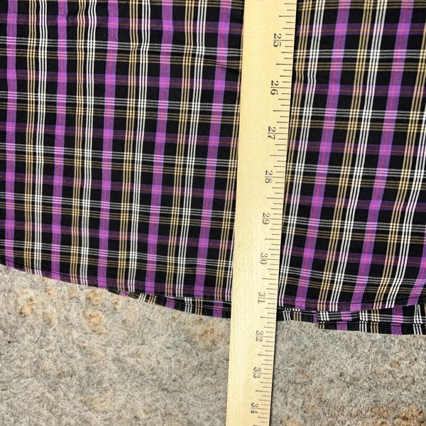 Peter Millar Mens Shirt Large Purple Golf Plaid Golf Casual Work Cotton Top