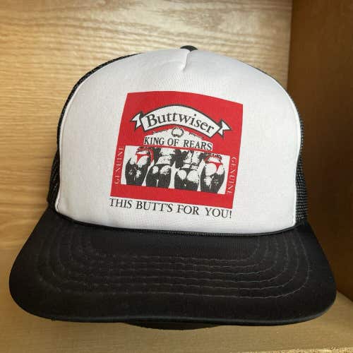 Vintage Budweiser Buttwiser King Of Rears This Butts For You Snapback Hat RARE