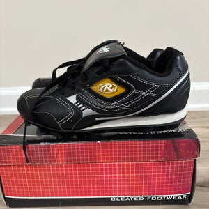 Black Men's Size M 5.0 (W 6.0) Adult Rawlings Low Top Molded Cleats (New)