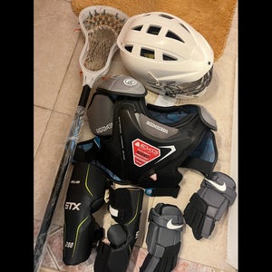 Youth medium lacrosse equipment set up. Full set up. Kit . Meets NOCSAE
