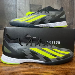 adidas Men’s X CRAZYFAST Injection.1 Indoor Soccer Shoes Black IG6272 Size 10