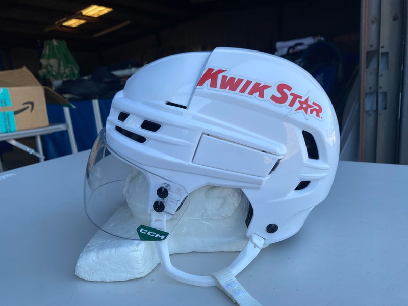 CCM SUPER TACKS X Pro Stock Hockey Helmet White Medium Visor Combo 5973