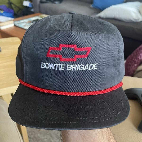 Vintage Chevrolet Chevy Bowtie Brigade Snapback Hat Black Cap NEW OLD STOCK