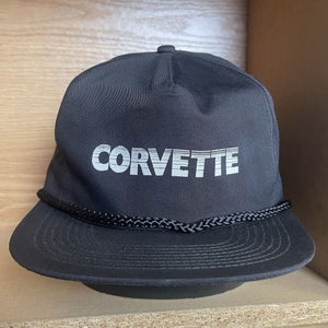 Vintage NEW Corvette Black Trucker Snapback Hat Cap - NOS