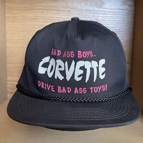 Vintage Bad Ass Boys Drive Bad Ass Toys Corvette Snapback Hat Rope Cap RARE