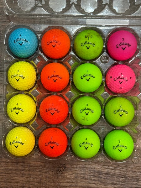 16 Callaway Supersoft Golf Balls - Yellow, Orange, Green, Pink, Blue Colors