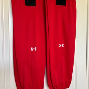 2 Pairs New Medium Under Armour Red Pro Stock Hockey Socks