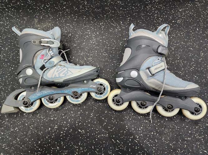 Used ATHERA 2.1 Junior Aggressive Skates Carolina Blue Adjustable 7.5