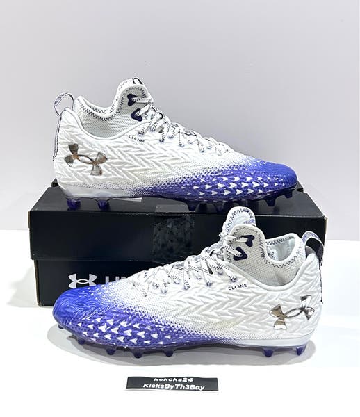 Under Armour Men\'s UA Spotlight Clone 3.0 MC Football Cleats White/Navy 11 Under Armour Men main image 4