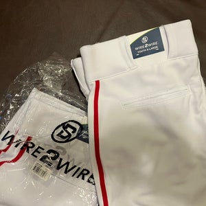 2 pairs of Youth Xl White knickers with red piping