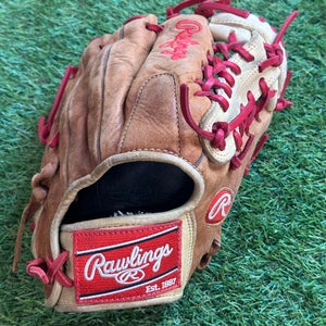 Brown Adult Rawlings Gold Glove Elite Right Hand Throw Baseball Glove 11.5" (Used)