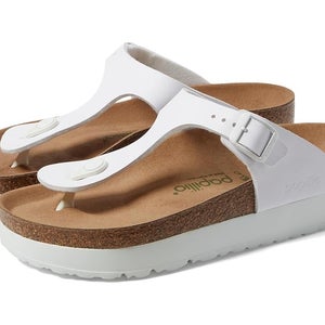 Papillio by Birkenstock Gizeh 1027396 Sandals Women's 9-9.5 White Platform P514