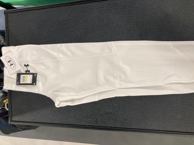 White Unisex Medium Youth Under Armour Game Pants (New)