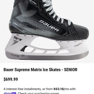 Bauer Matrix Men’s size 8 Fit 2