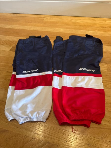 Blue Large Youth Bauer Socks Pro Stock (Used)