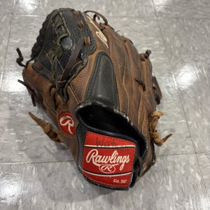 Brown Rawlings Premium Series Left Hand Throw Pitcher's Baseball Glove 11.5" (Used)