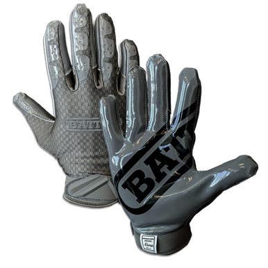 New Battle TRIPLE THREAT FOOTBALL RECEIVER GLOVES YT MD CHARCOAL 11860-BAT9334YM