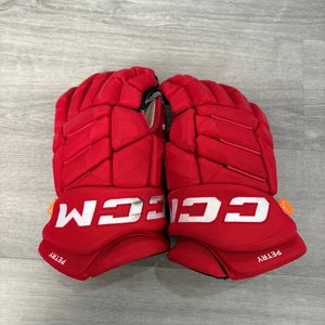 Detroit Red Wings Petry CCM HGJSPP Gloves 14" Pro Stock (Used)