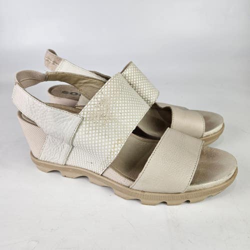 Sorel-Joanie II Slingback Wedge Sandal Women 10.5 Sea Salt NL3557-125