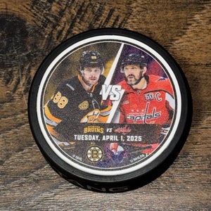 Boston Bruins vs Washington Capitals Ovechkin 4/1/25 Garden Arena Souvenir Puck