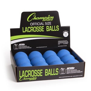 Champion 12 Pack Official Rubber Lacrosse Balls NFHS & NCAA Approved, Blue